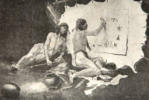 Such as these the shapes they painted, On the birch-bark and the deer-skin, from The Song of Hiawatha by Henry Wadsworth Longfellow, pub. by George G. Harrap and Company Ltd., 1911
